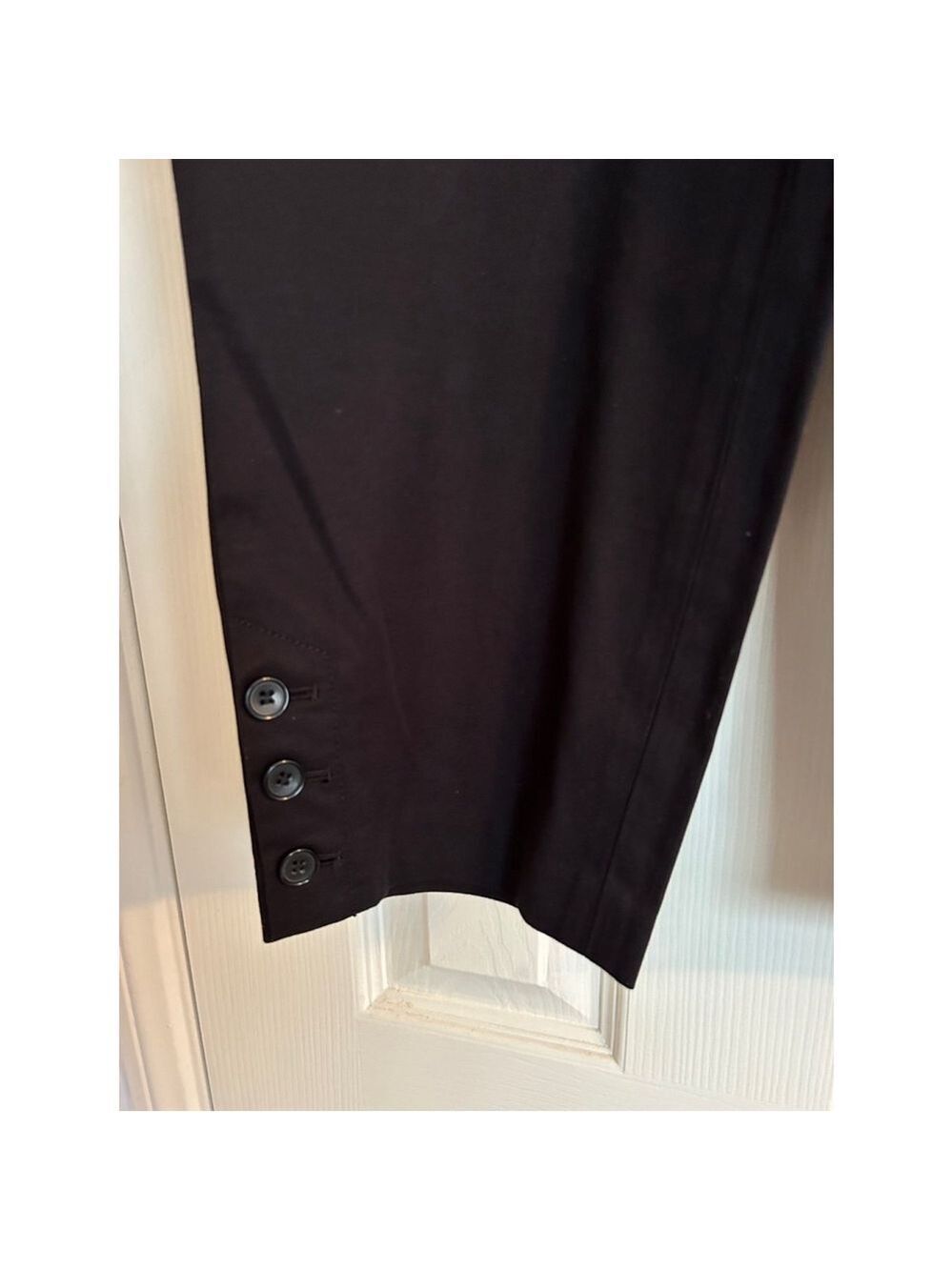 Talbots Navy Blue Perfect Crop Curvy Pants 12P Straight Leg Cotton - Picture 3 of 10